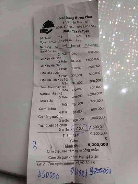 Vụ chặt chém du khách tại Nha Trang: Chủ nhà hàng Hưng Phát bị phạt 27,5 triệu đồng