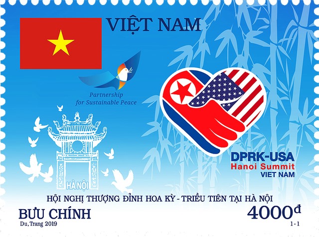 Stamp celebrating Trump-Kim summit issued